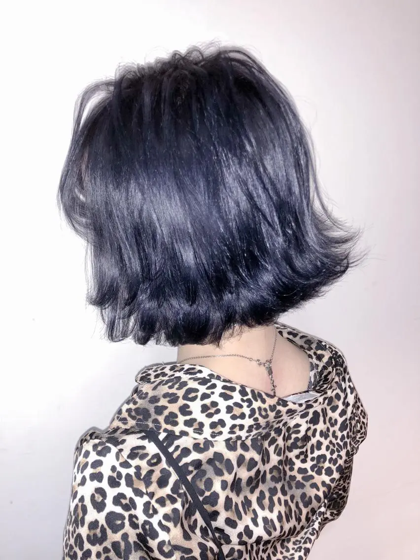 カラー 黒髪 ブルーカラー ブルーブラック カット ヘアカラー 🔥メンズ特化🔥 永瀬椋のヘアスタイル
