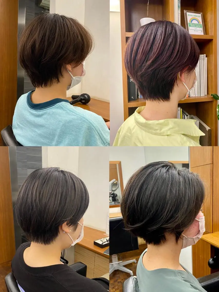 ショート カラー パーマ 似合わせレイヤー/ ケアパーマ/高倉のヘアスタイル