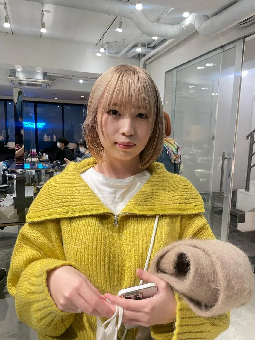 ミディアム カラー ミディアムパーマ バレイヤージュ ブリーチ ケアブリーチ デザインカラー スパイラルパーマ 🌐hina⭐️のヘアスタイル