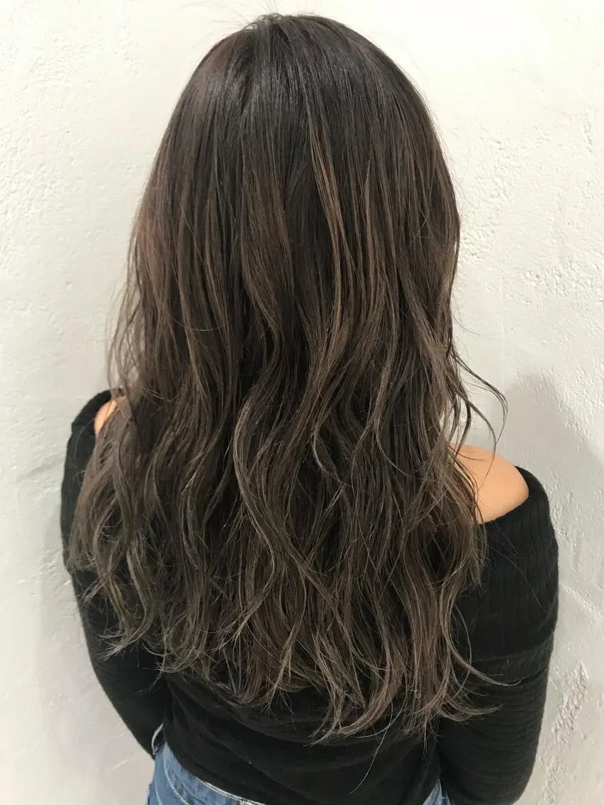 ロング カラー パーマ ヘアアレンジ ヘアカラー 韓国ヘア/レイヤー /透明感カラー❤️のヘアスタイル
