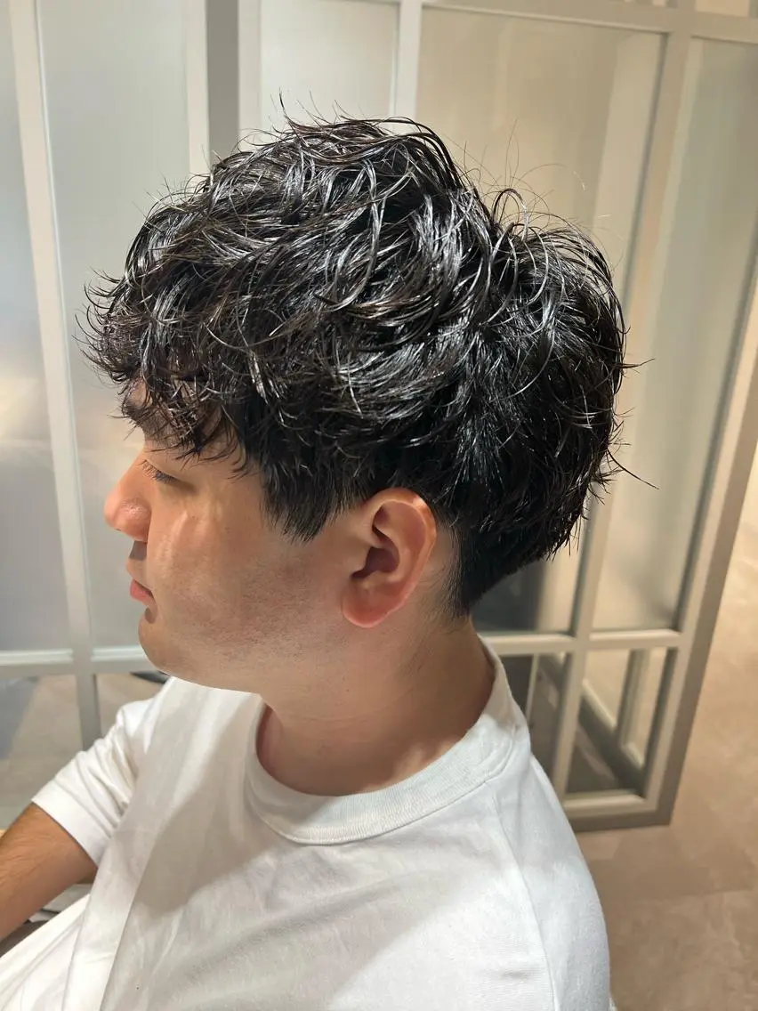 パーマ メンズ カット パーマ ⭕️メンズパーマ⭕️ 山口　裕太郎のヘアスタイル