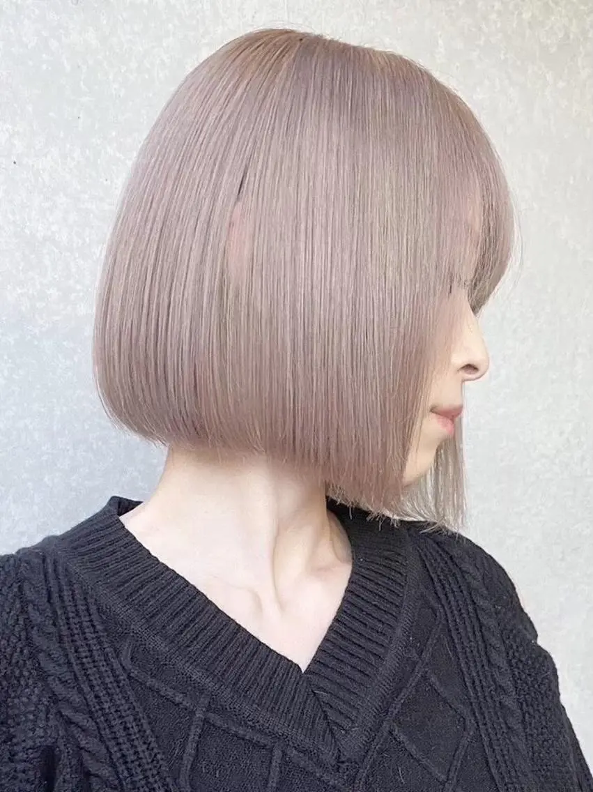 ショート カラー ショートボブ 透明感カラー ボブ ショートヘア うる艶/ハイトーン 🎀hina🎀のヘアスタイル
