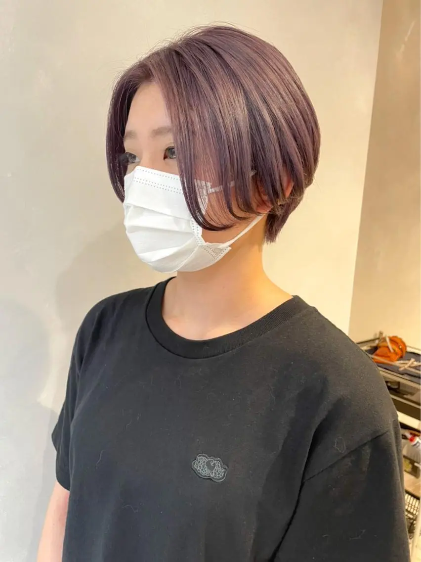ショート カラー ヘアアレンジ アッシュ ラベンダーカラー ラベンダーアッシュ カット ヘアカラー #ブリーチカラー Akihoのヘアスタイル