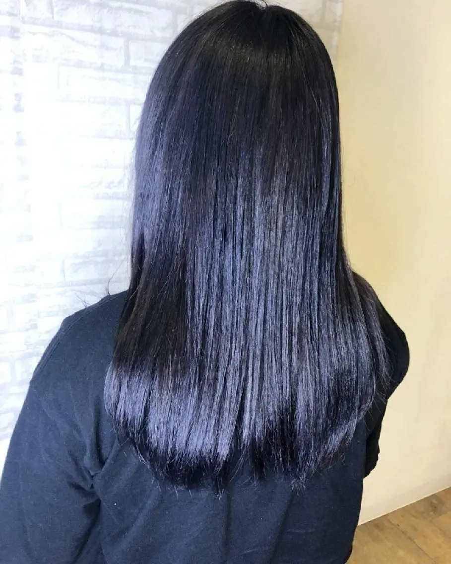 ロング カラー バイオレットカラー カット 縮毛矯正 RU RIのヘアスタイル