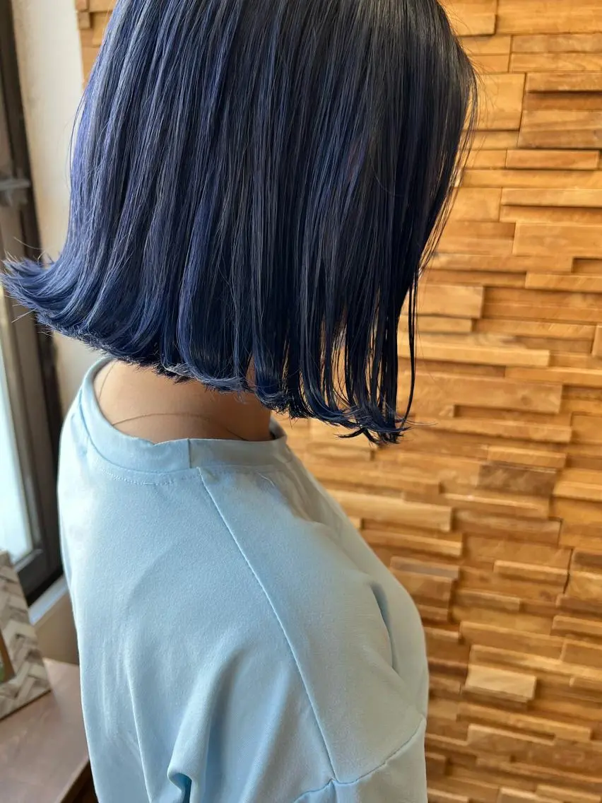 カラー ブルーカラー ネイビーカラー ヘアカラー トリートメント Topstylist HARUのヘアスタイル