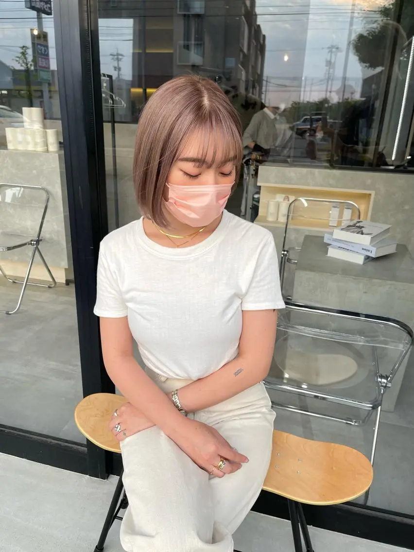 ミディアム カラー カット ヘアカラー トリートメント 一ノ瀬 暁のヘアスタイル
