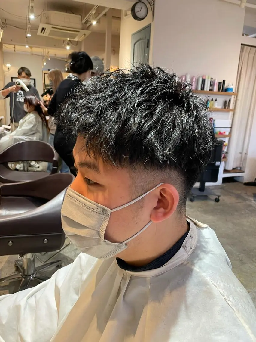 メンズ カット パーマ トリートメント 優真/難波で 1番パーマが上手いのヘアスタイル