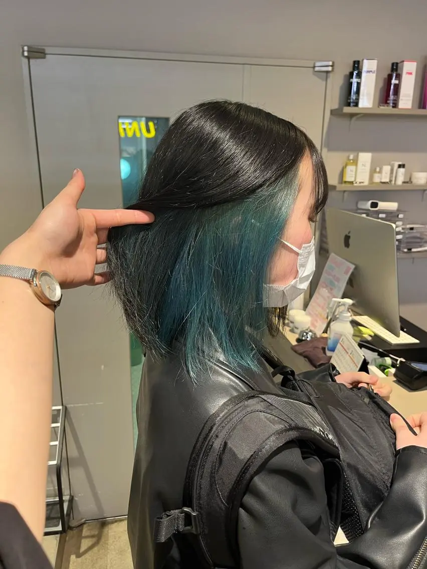 ミディアム ヘアカラー トリートメント ヘッドスパ ヘアセット 寒色/ベージュヘア ブリーチありMiOのヘアスタイル