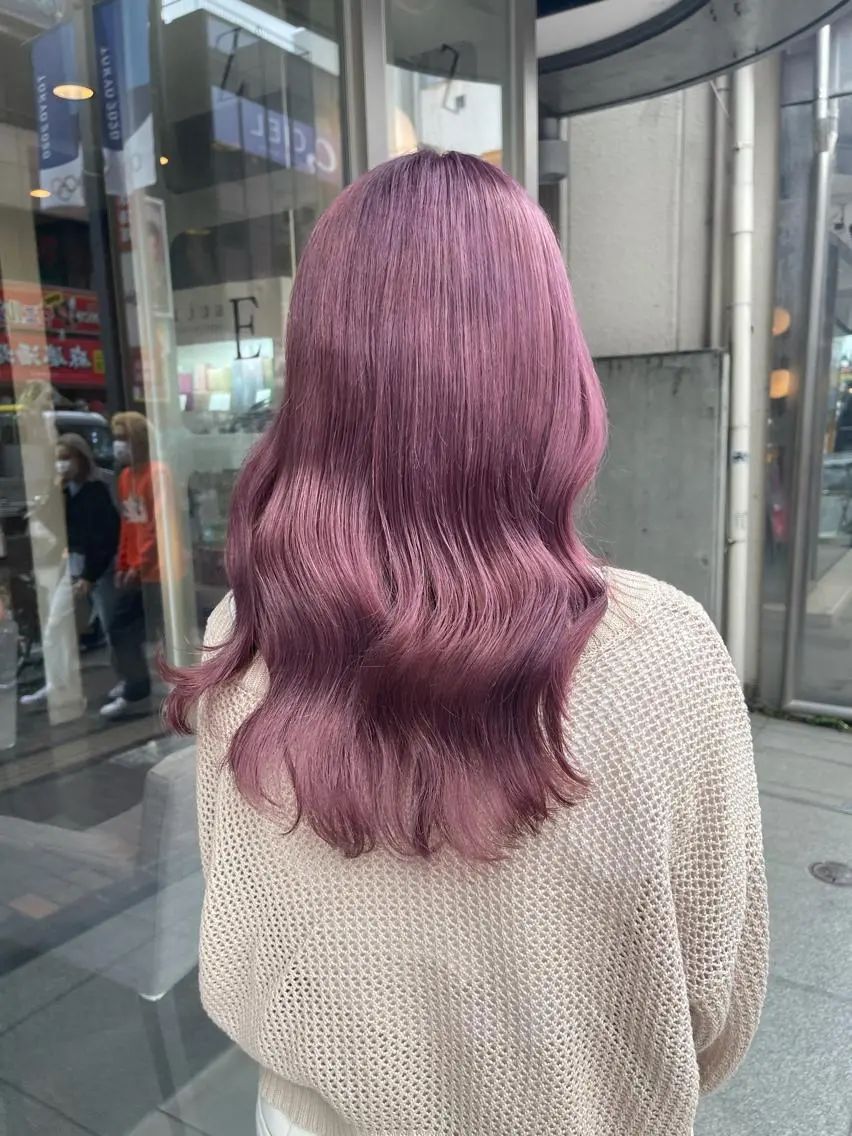 カラー カシス ピンクカラー ヘアカラー ユナ🌙 nailのネイルデザイン