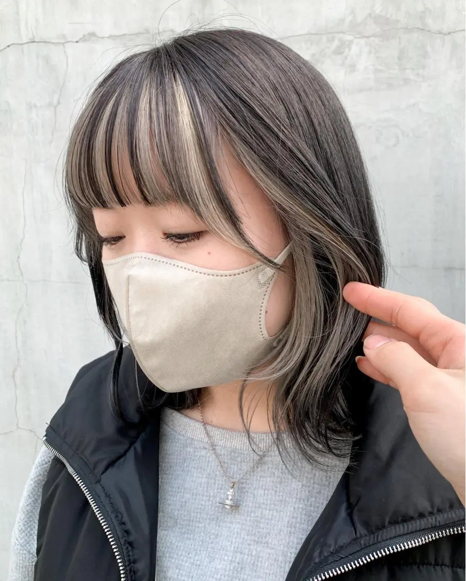 ミディアム カラー ヘアアレンジ ブリーチ カット ヘアカラー トリートメント yuka .のヘアスタイル