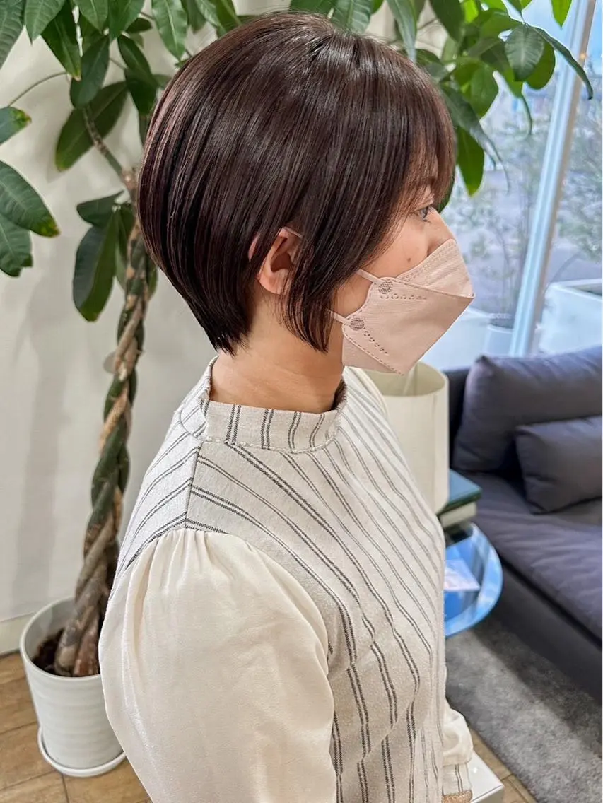 ショート ショートヘア カット ヘアカラー トリートメント 間水 和樹のヘアスタイル
