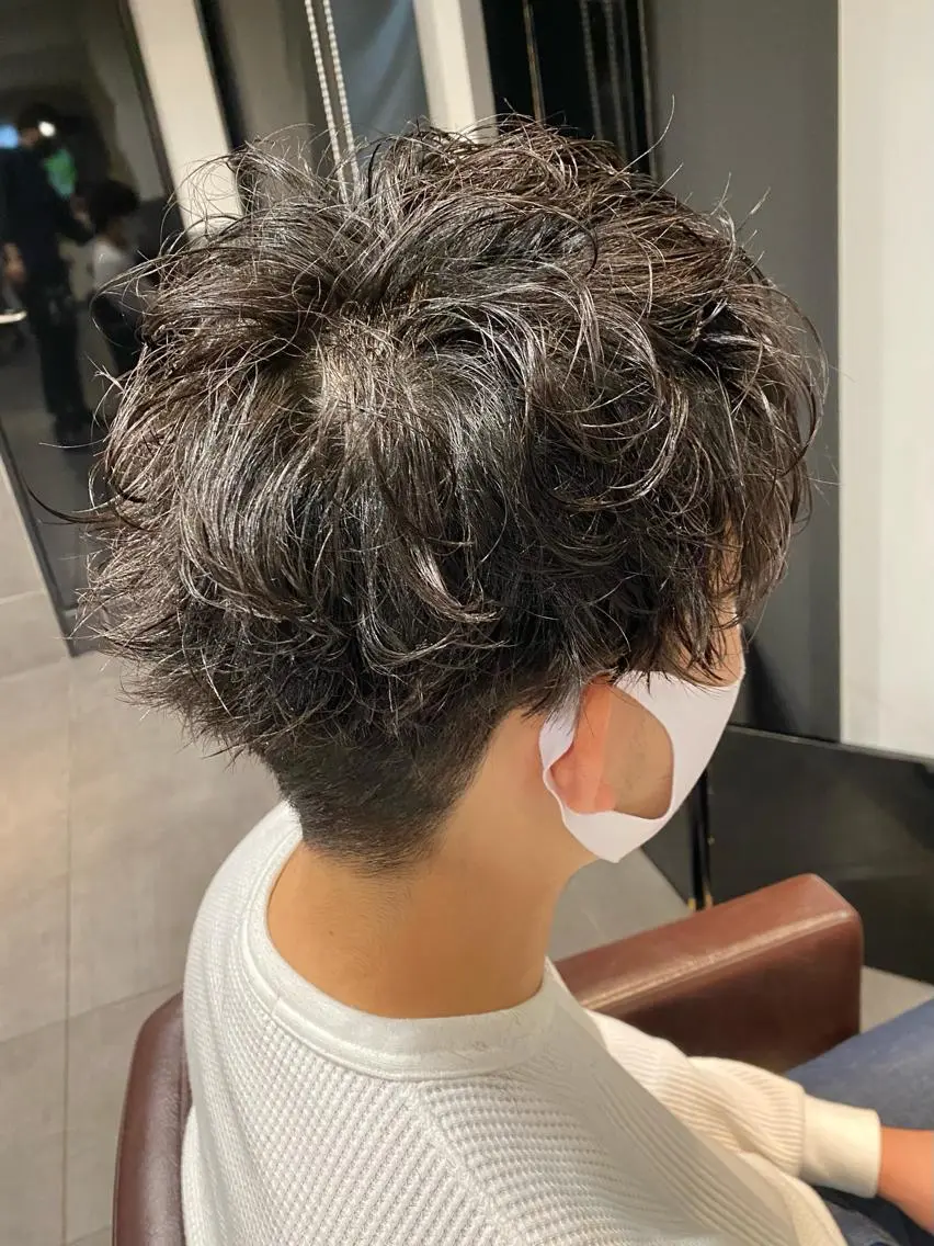 パーマ メンズ カット パーマ ⭕️メンズパーマ⭕️ 山口 裕太郎のヘアスタイル