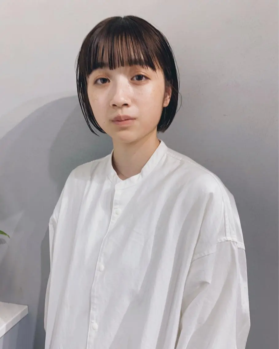 ショート カラー ボブパーマコテ巻き風 パーマNo1深江秀平のヘアスタイル