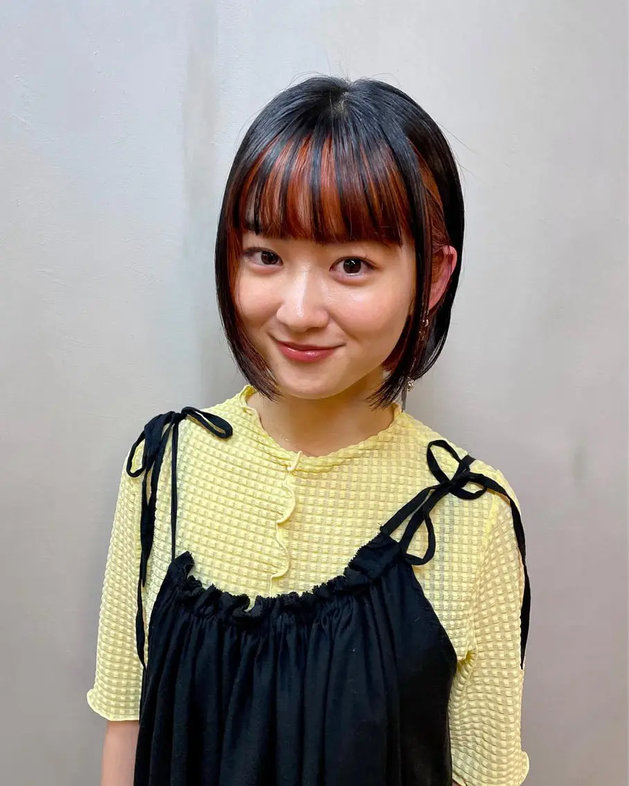 ミディアム カラー パーマ ヘアアレンジ メンズ キッズ ネイル マツエク・マツパ アイブロウ オレンジ カラーマツエク オレンジ カット ヘアカラー トリートメント tatsumi/ボブ ウルフ/レイヤーのヘアスタイル