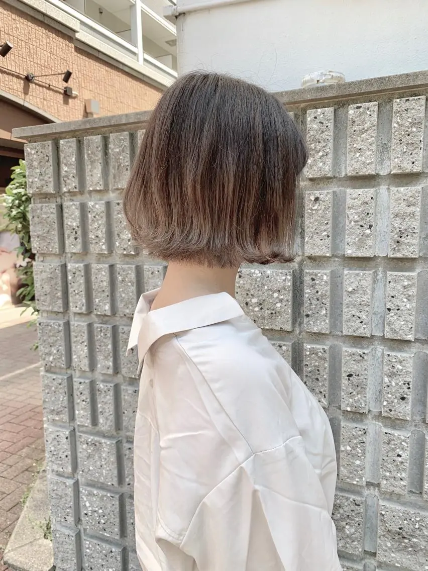 ショート カラー グラデーションカラー カット いけだ ひかり ハイライトくびれヘアのヘアスタイル