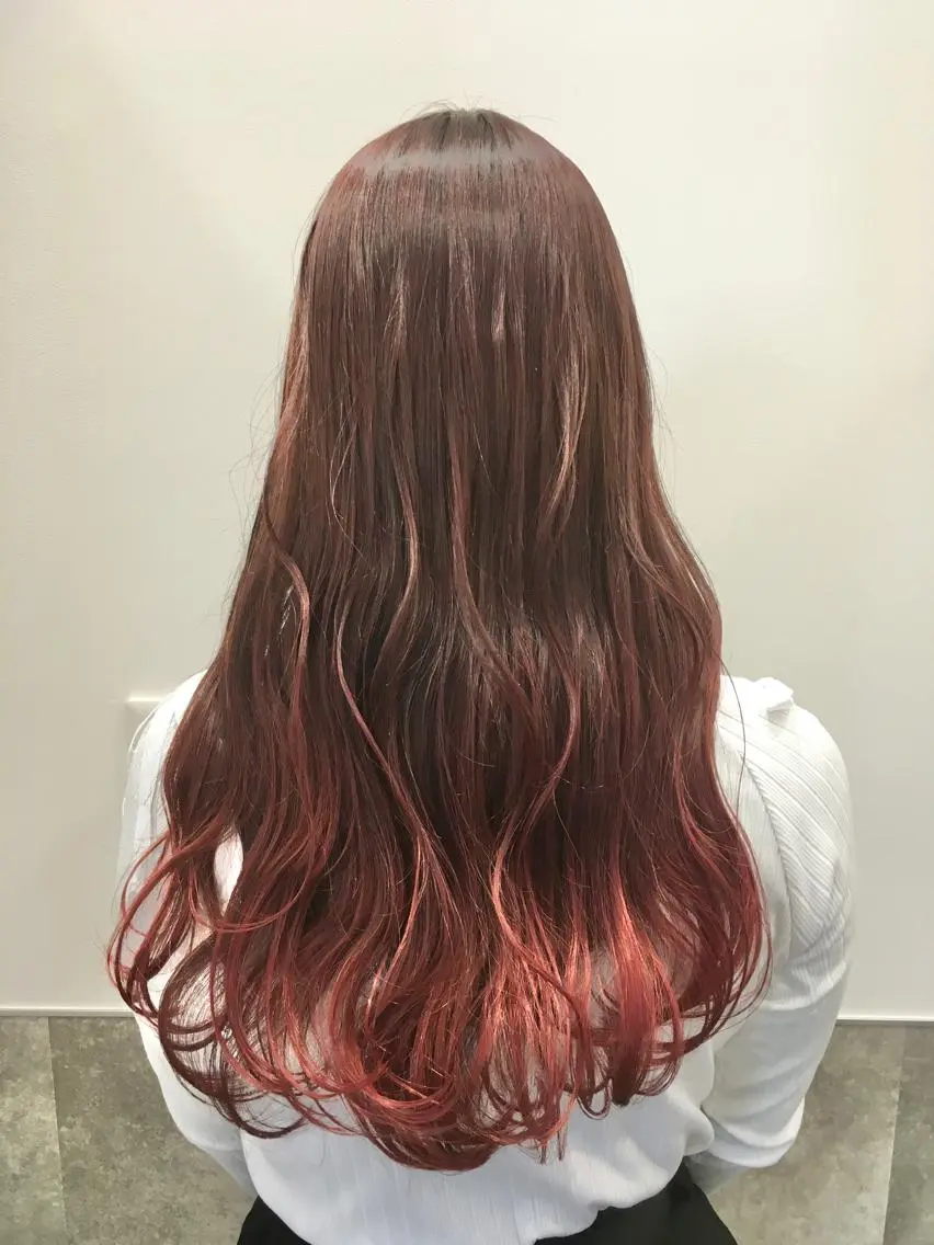 ロング カラー グラデーションカラー ヘアカラー トリートメント ヘアセット yoshi ☆のヘアスタイル