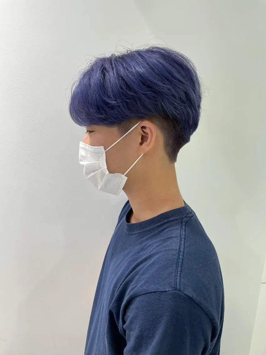 ショート カラー パーマ ヘアアレンジ メンズ キッズ ネイル マツエク・マツパ ラベンダーカラー パープルカラー パープル スパイキー/フェザー /波巻き/かいとのヘアスタイル