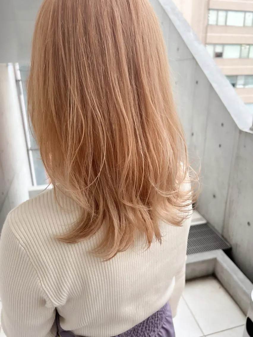 ミディアム カラー ハイトーンカラー "小顔カット" Fuko.のヘアスタイル