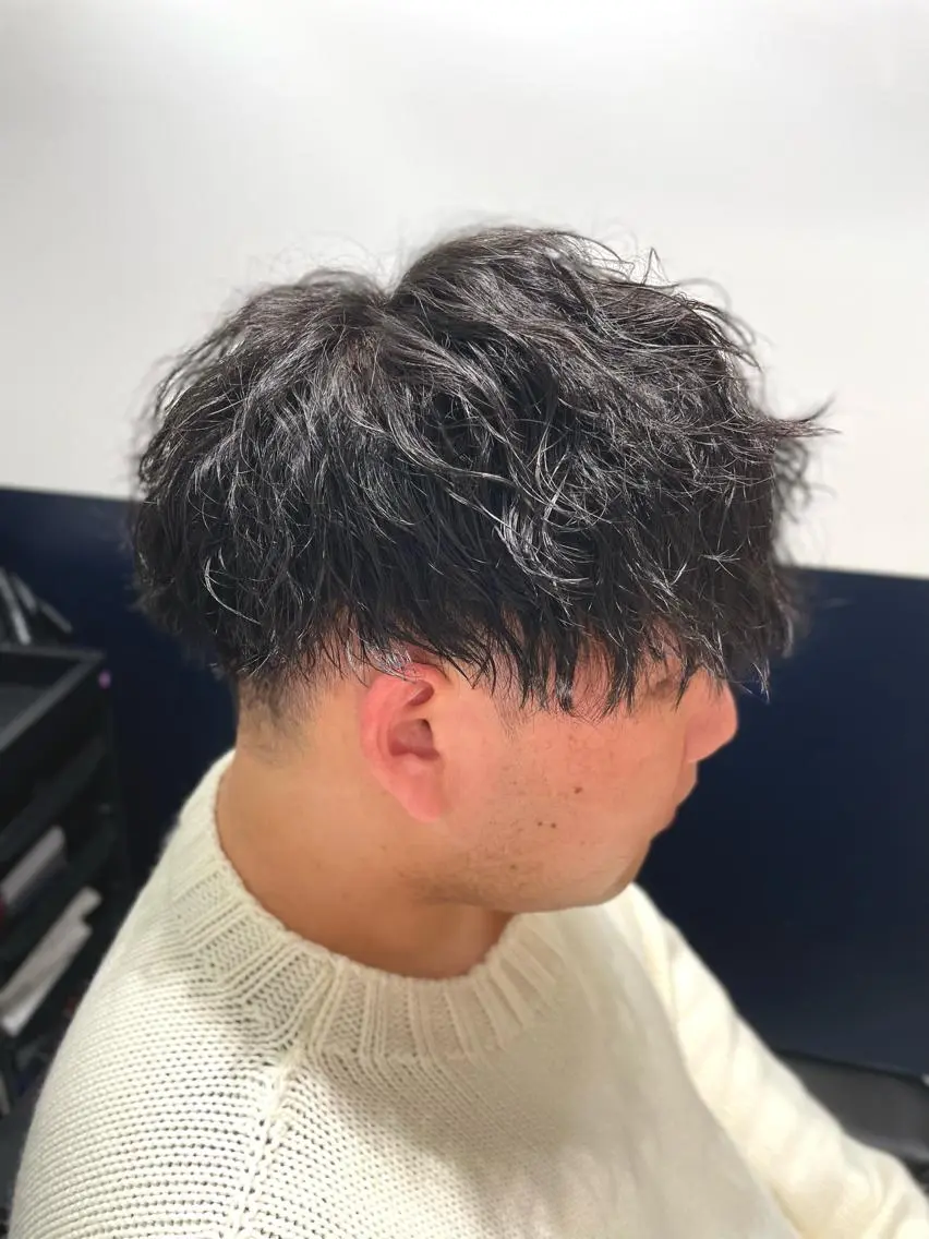 ショート パーマ メンズ メンズパーマ ツイストスパイラルパーマ スパイラルパーマ カット パーマ 銀座メンズカット/ 銀座メンズパーマ/のヘアスタイル