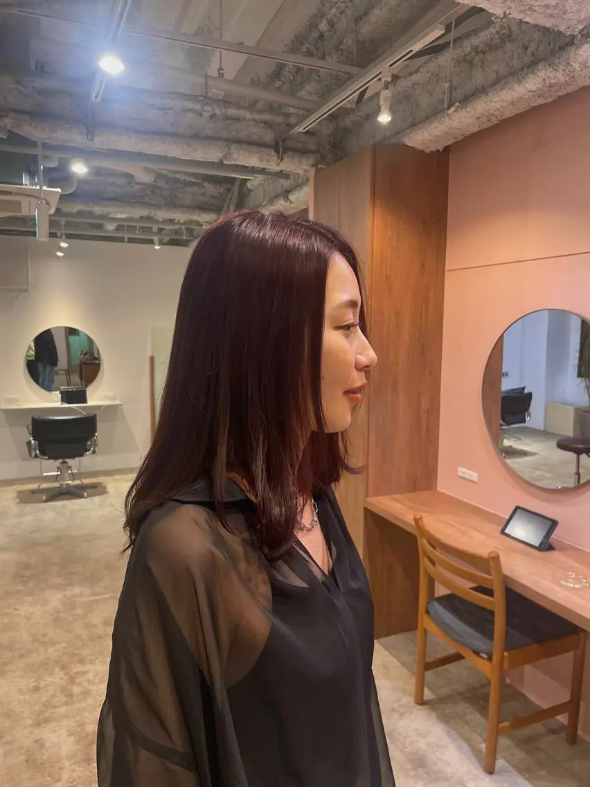 セミロング ヘアカラー 🎀suzuna 透明感colorのヘアスタイル
