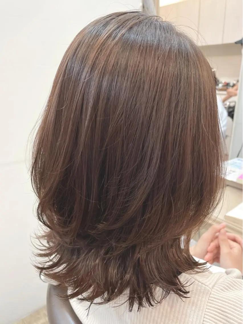 ミディアム くびれヘア 外ハネヘア メンズパーマ🌀/ 中村郁未のヘアスタイル