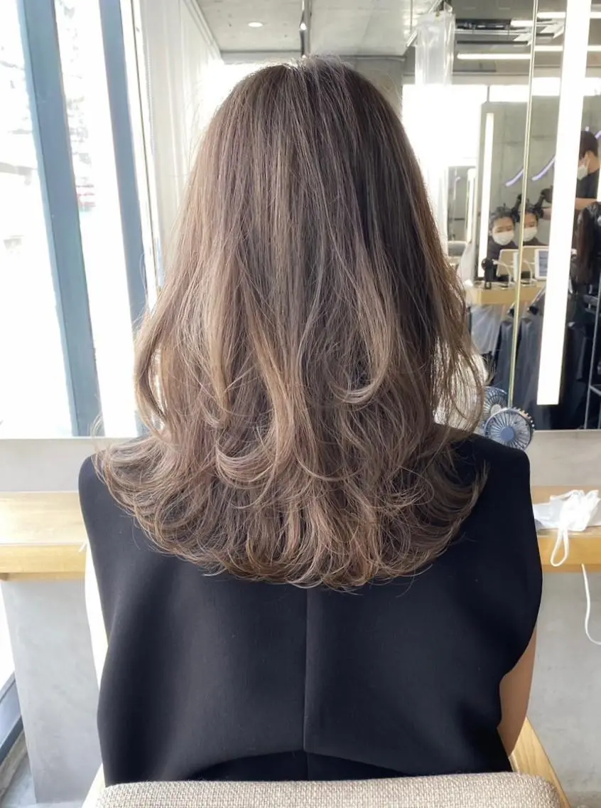 セミロング カラー ヘアアレンジ カット ヘアカラー トリートメント 🎀暖色カラー🎀 ♡yurika♡のヘアスタイル