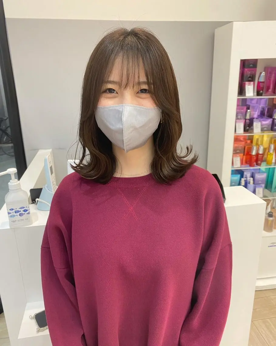 ミディアム カラー アディクシーカラー ベージュカラー ブリーチ 透明感カラー グレージュ カット ヘアカラー トリートメント N° anfeel 渋谷🪞🫧のヘアスタイル