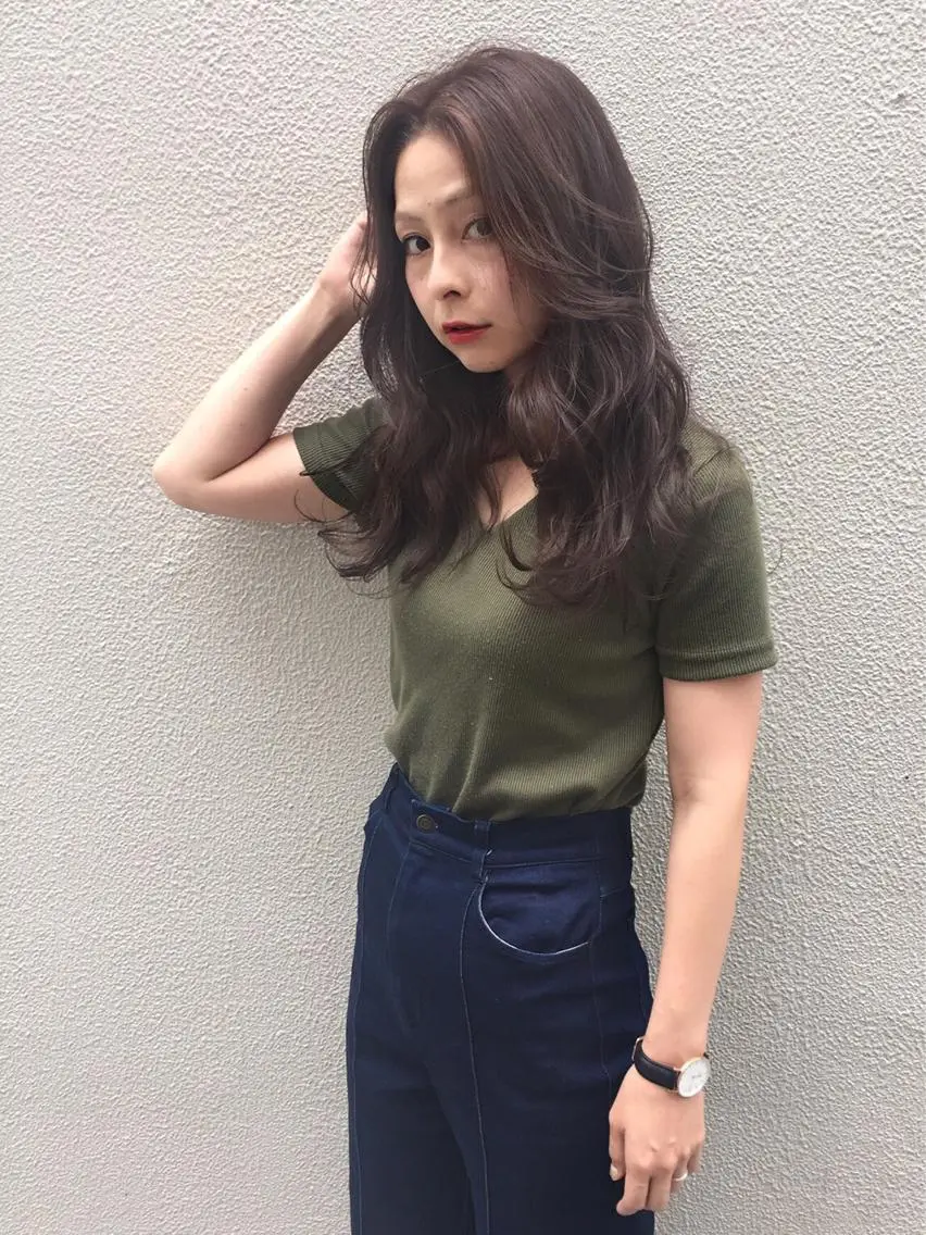 ショート ミディアム セミロング ロング カラー Teramura Kaoriのヘアスタイル