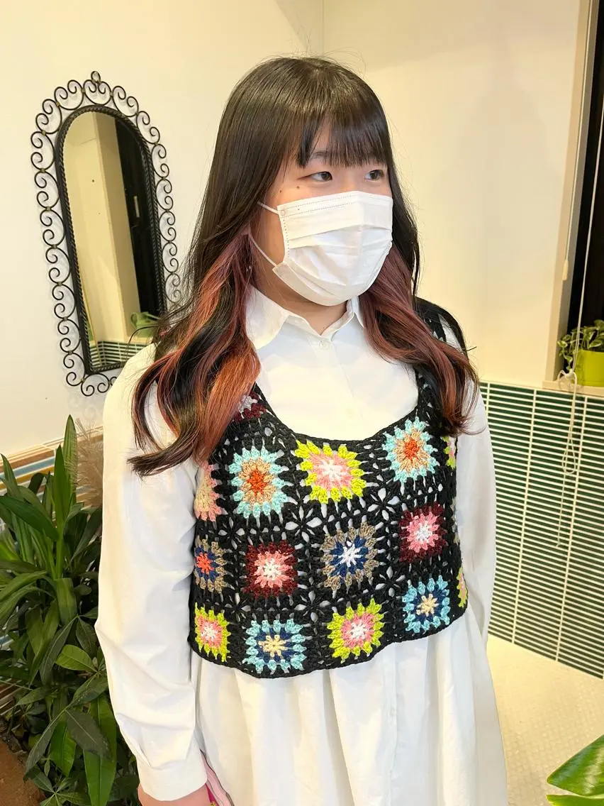 セミロング カラー ベージュカラー ブリーチ ピンクカラー ピンクベージュ 🩷ハイトーン透明感 レイヤー🩷ユリカのヘアスタイル