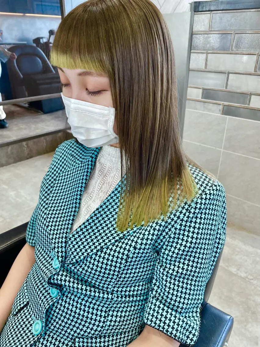 ミディアム カラー ブリーチ&髪質改善 TAIGAのヘアスタイル
