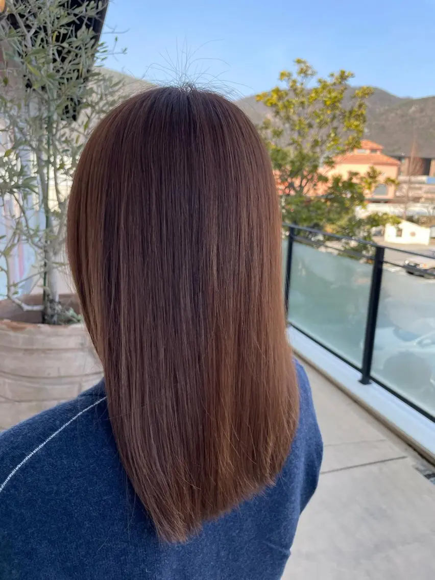 ロング カラー 髪質改善 ヘアカラー トリートメント 鵜飼 真伍のヘアスタイル