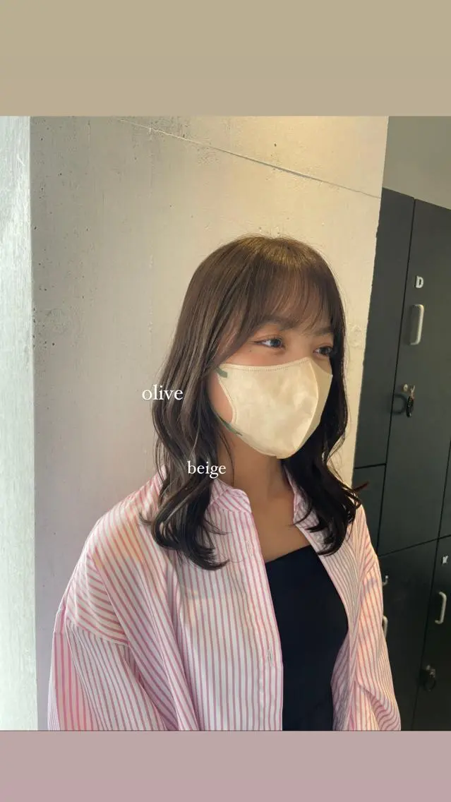カラー ベージュカラー オリーブベージュ ハイトーンカラー🩵 指名多数💗横山聖奈のヘアスタイル