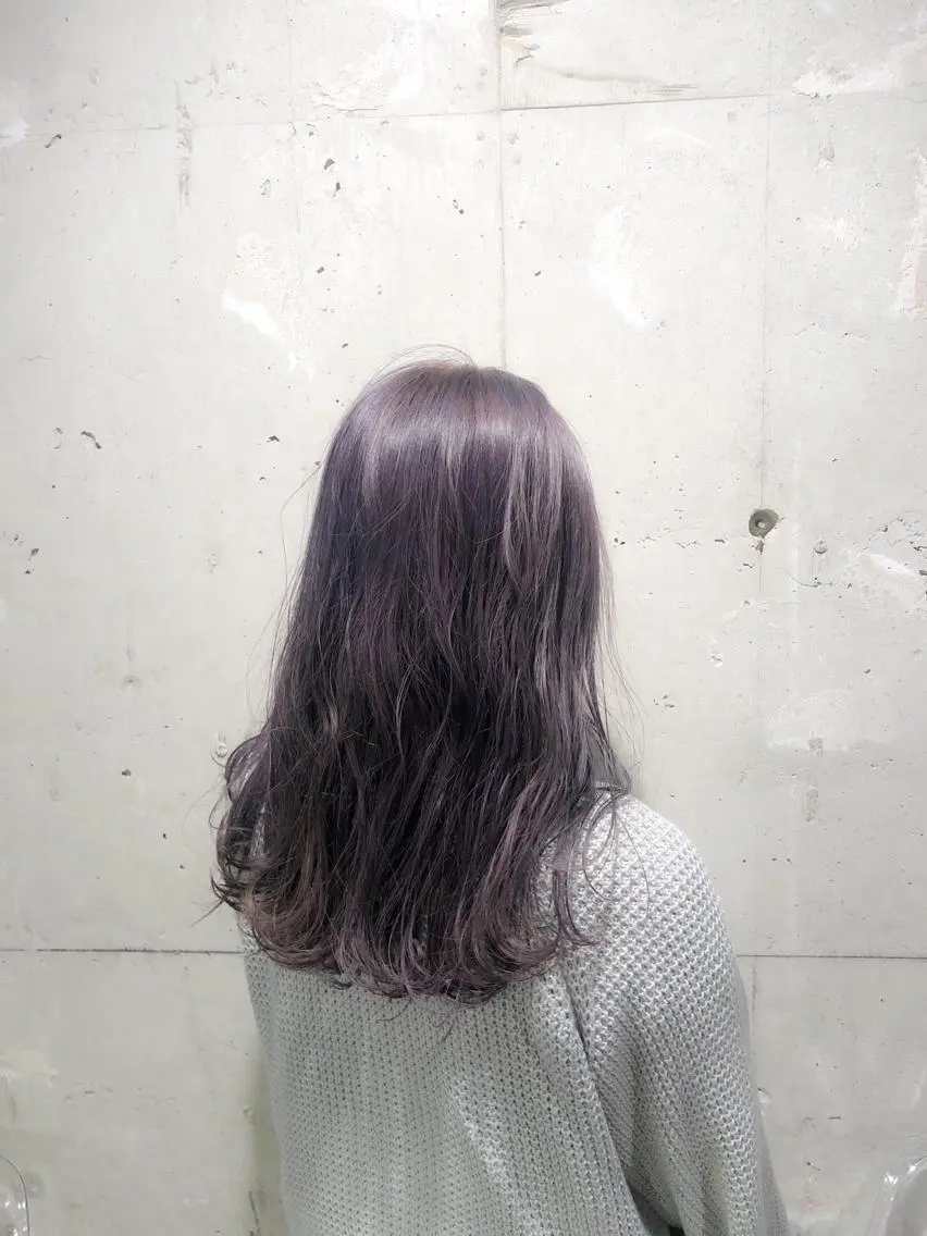 ミディアム カラー パーマ ヘアアレンジ メンズ キッズ ネイル マツエク・マツパ メンズブリーチ ブリーチ ラベンダーカラー パープルカラー パープル 当日予約⭕️ Rene’のヘアスタイル