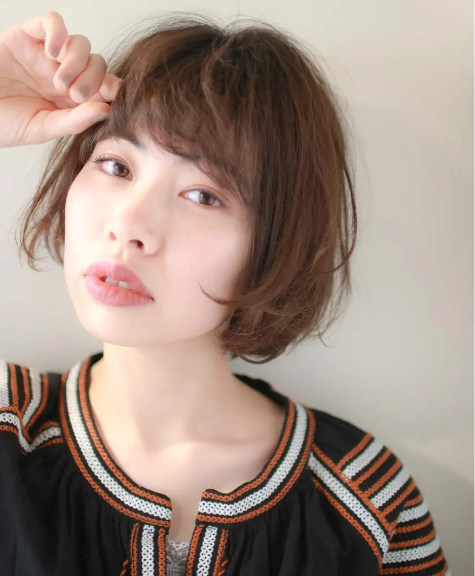 ショート カラー パーマ ヘアアレンジ ボブ 【白髪ぼかし 専門GBG】自由が丘のヘアスタイル