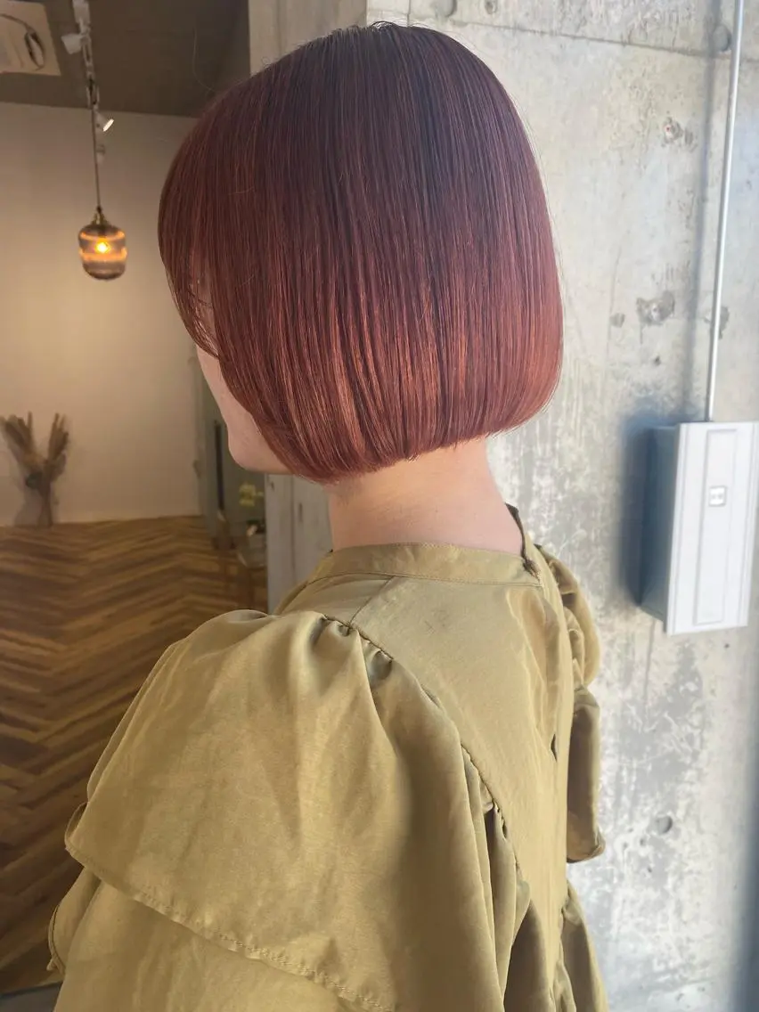 ショート カラー ヘアアレンジ ブラウンカラー オレンジ オレンジブラウン カット ヘアカラー トリートメント lani ブリーチ /ダブルカラーのヘアスタイル