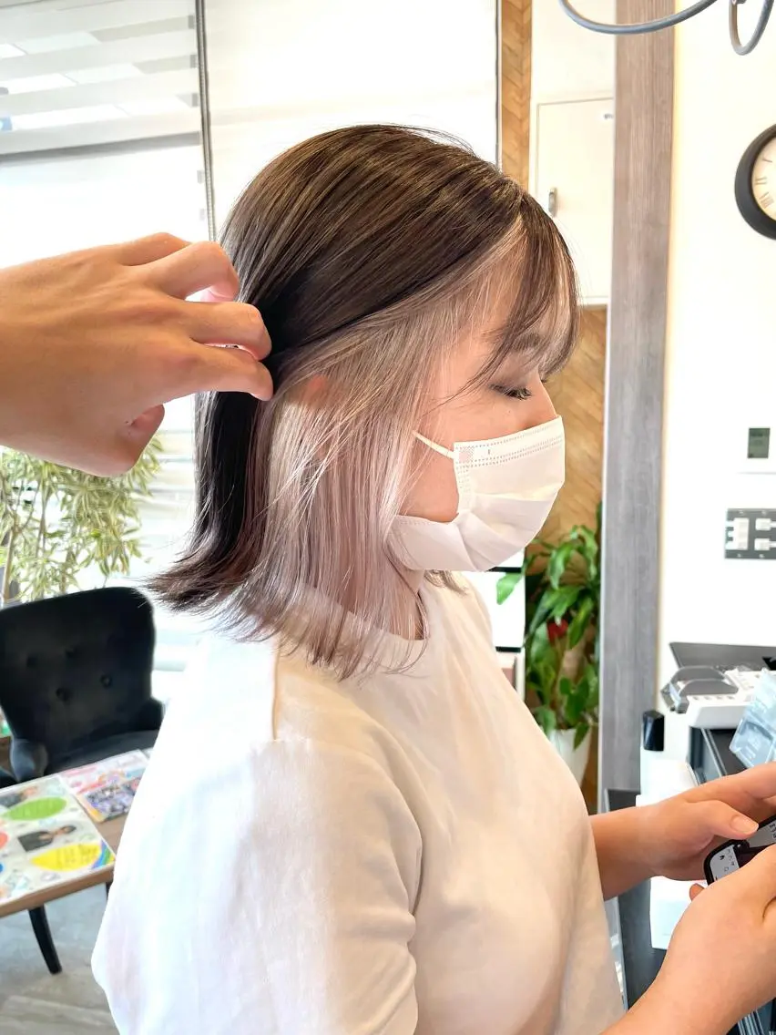 ミディアム カラー 田中   麗彩也のヘアスタイル