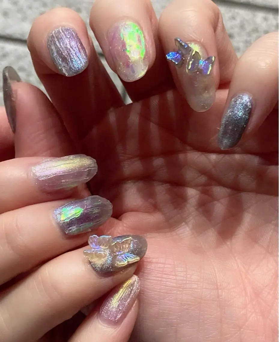 ネイル オーロラネイル マグネットネイル ハンドネイル Hare nailのネイルデザイン