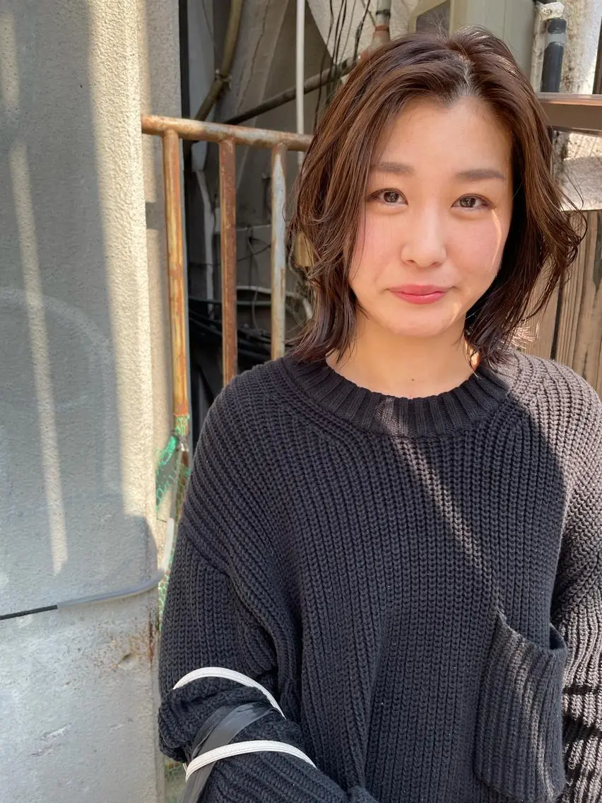 ミディアム カット ヘアカラー トリートメント ayane⭐️ボブ・ ショート・パーマのヘアスタイル