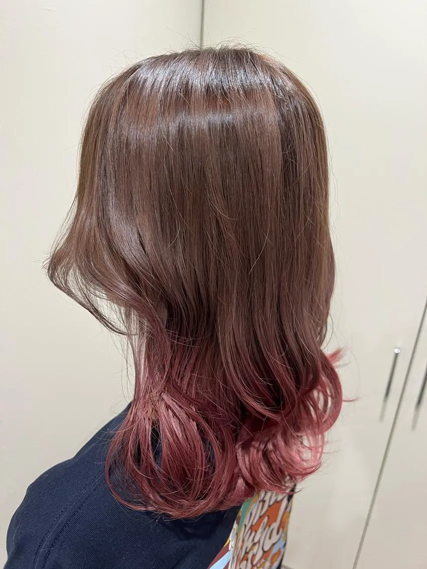 セミロング ヘアカラー トリートメント 💓シールエクステ ルミエールのヘアスタイル