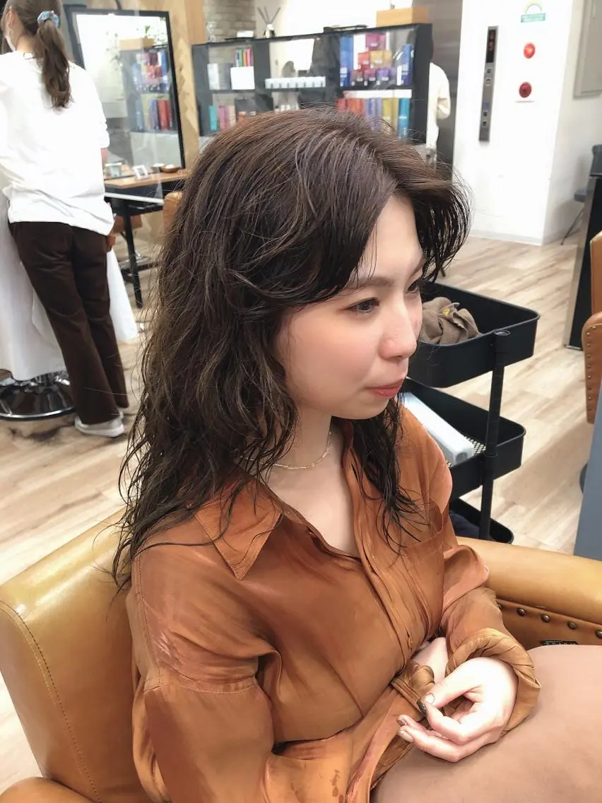 セミロング パーマ セミロングパーマ 外国人風カラー 杉野 凜のヘアスタイル