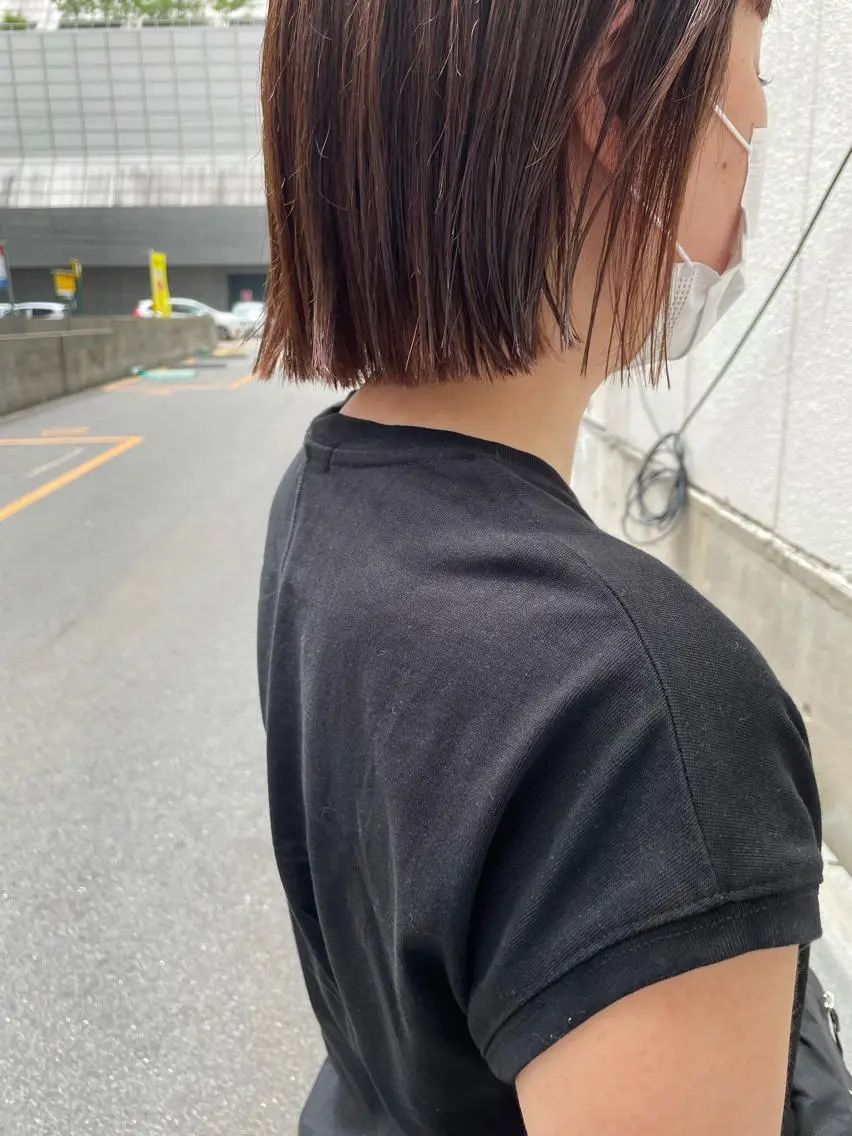 ミディアム カット ヘアカラー 縮毛矯正 トリートメント ayane⭐️ボブ・ ショート・パーマのヘアスタイル