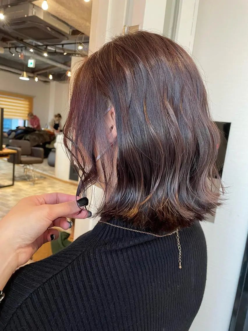 ミディアム カラー ラベンダーカラー カット ヘアカラー トリートメント YUI/ ブリーチカラー🌷のヘアスタイル