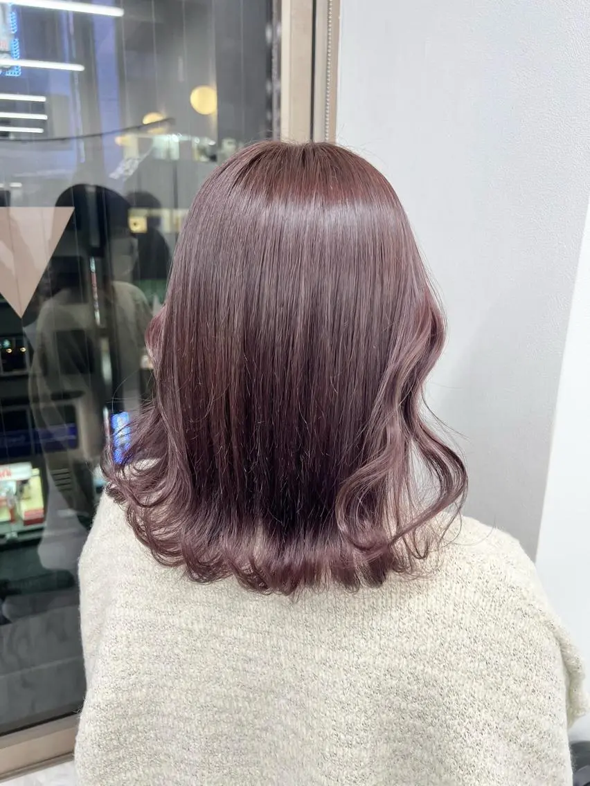 ミディアム カラー パーマ ヘアアレンジ メンズ キッズ ネイル マツエク・マツパ アイブロウ 上品＆韓国風 🥀海心🥀のヘアスタイル