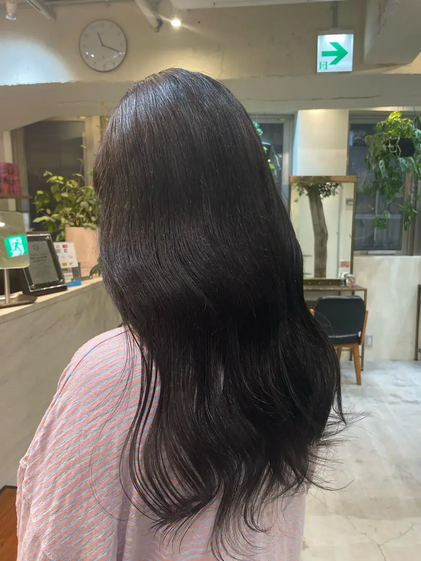 ロング カラー 黒髪 ブルーカラー ブルーブラック トリートメント 似合わせボブ&ショー ト/🪽nodokaのヘアスタイル