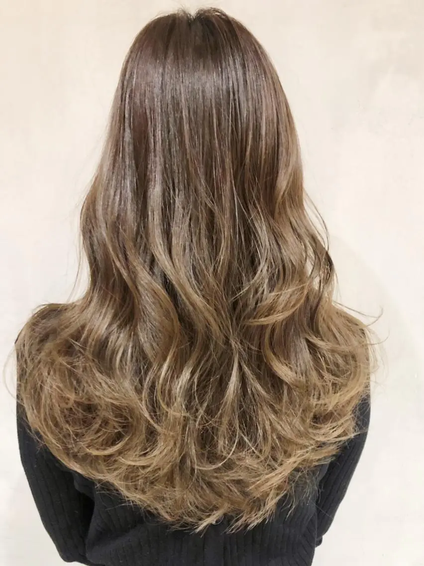 セミロング カラー パーマ ヘアアレンジ ベージュカラー ITbyALBUM 中野店のヘアスタイル
