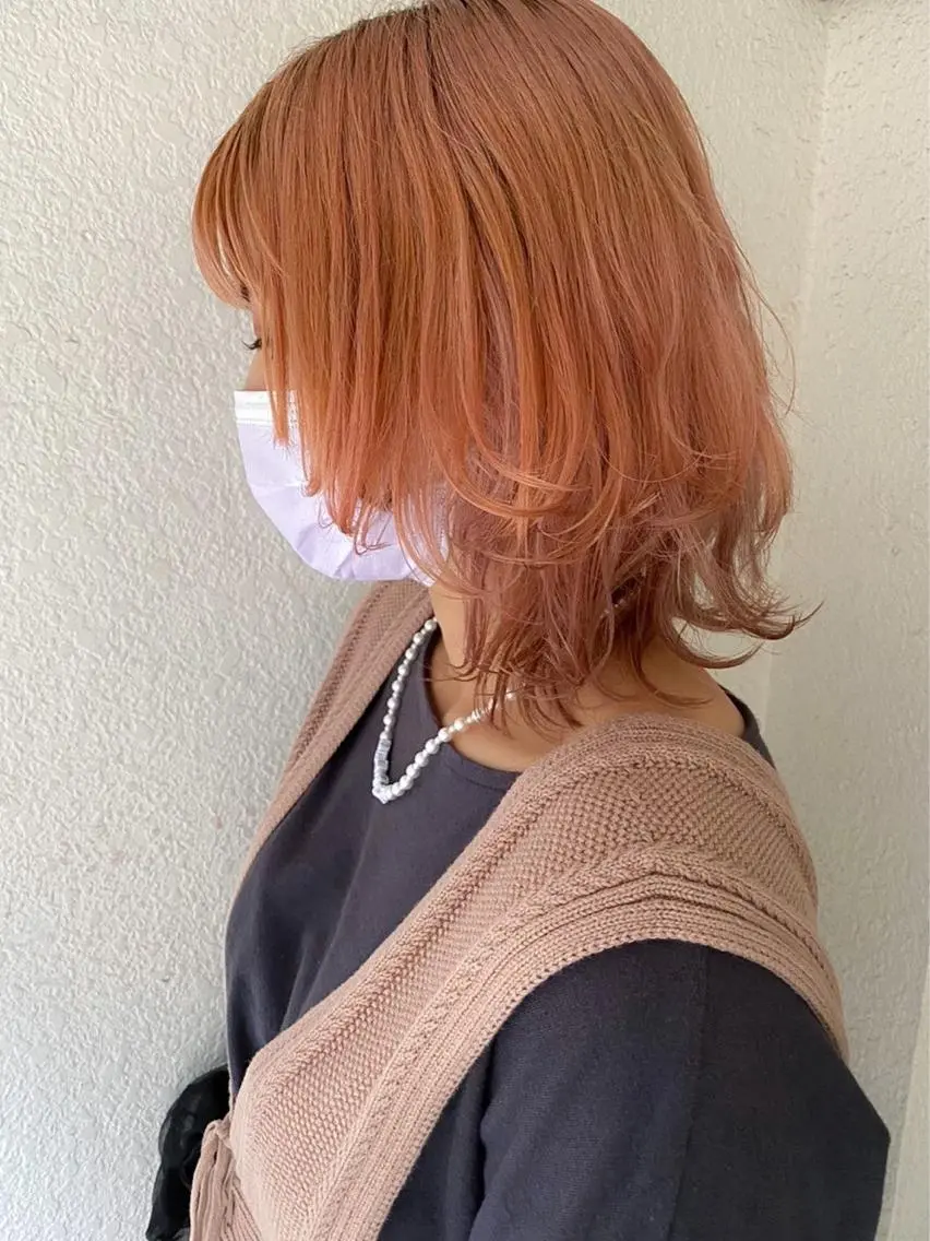 ミディアム ウルフカット 小川 美奈のヘアスタイル