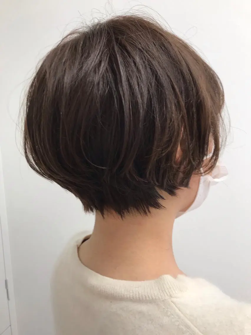 ショート カラー 丸みショート ベージュカラー 透明感カラー ショートヘア 店長福島成美/髪質 改善縮毛矯正/カラーのヘアスタイル