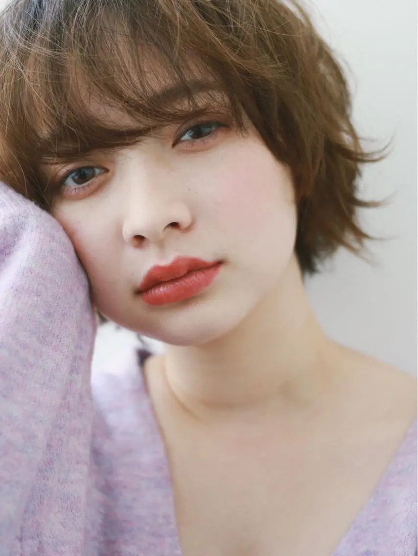 ショート カラー パーマ ヘアアレンジ メンズ キッズ アンブレラカラー💫 フェイスフレーミングのヘアスタイル