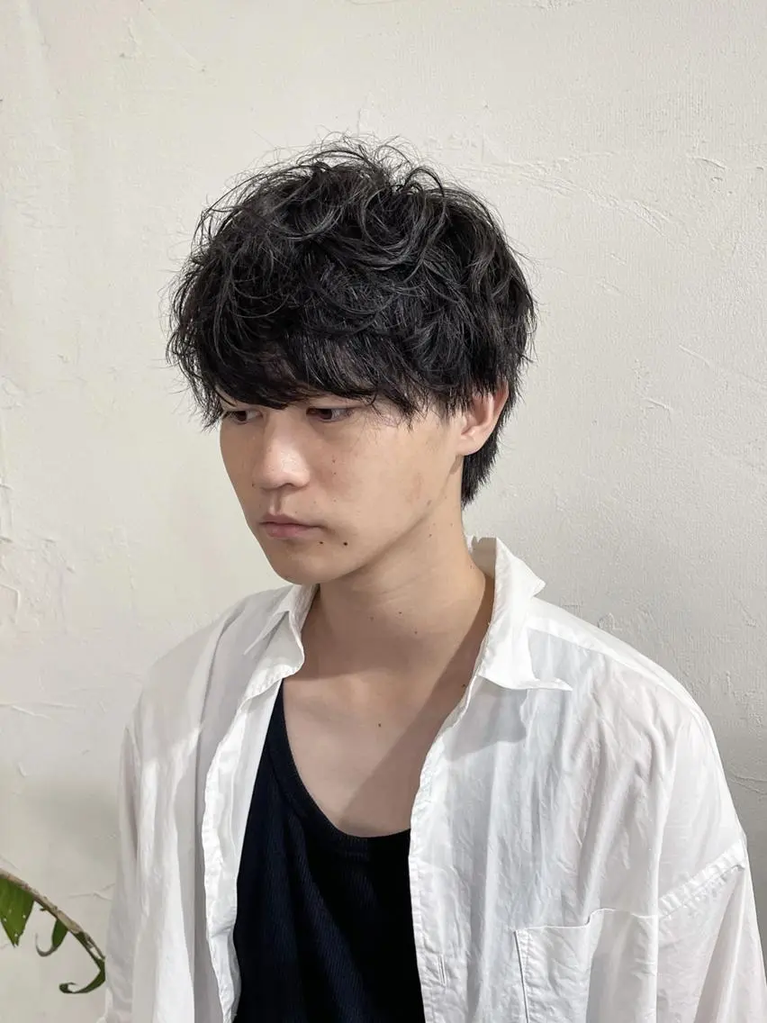 ショート パーマ メンズ マッシュ メンズパーマ soin by poshのヘアスタイル