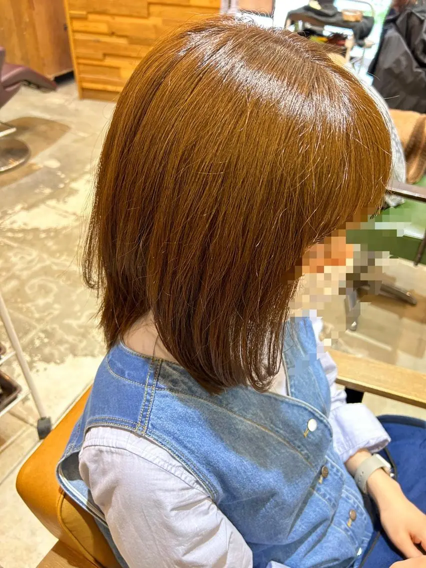 ミディアム カラー ヘアカラー 若狭 彩花のヘアスタイル
